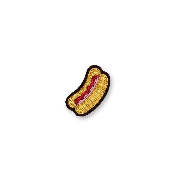Hand-embroidered brooch - Hot Dog - Embroidered jewelry - Gift idea - Women's fashion accessory - Mother's Day