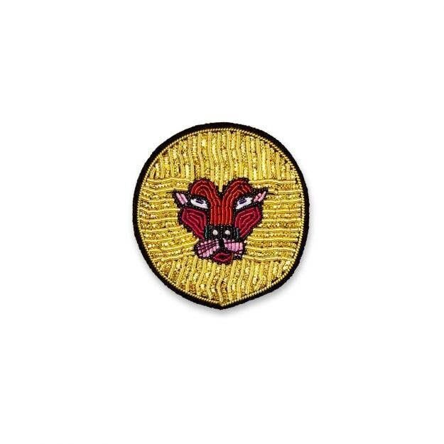 Hand-embroidered brooch - Lion - Embroidered jewelry - Gift idea - Women's fashion accessory - Mother's Day