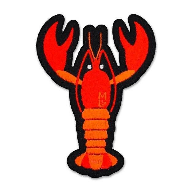Machine-embroidered iron-on patch - Big Orange Lobster - Embroidered Patch - Customization - DIY - Gift Idea - Unisex Fashion Accessory - Mother's Day
