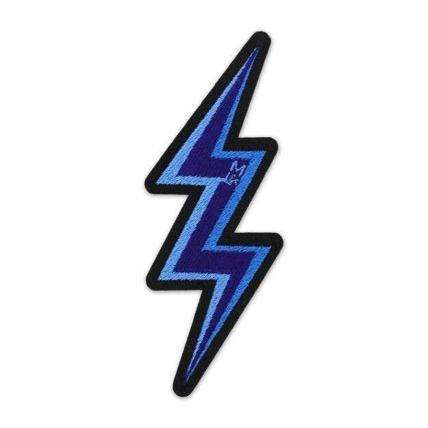Machine-embroidered iron-on patch - Lightning Bolt - Embroidered Patch - Customization - DIY - Gift Idea - Unisex Fashion Accessory - Mother's Day
