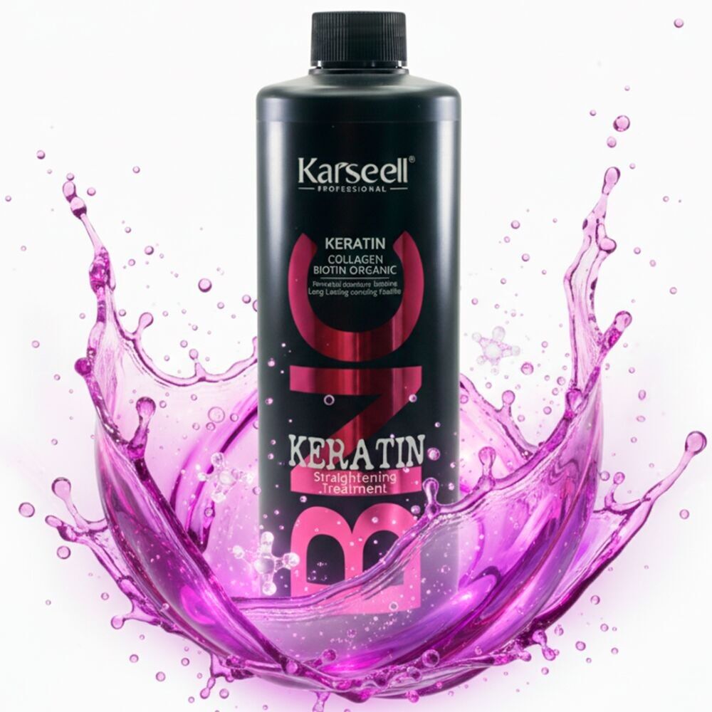 KARSEELL Formaldehyde-Free Keratin Smoothing Treatment, Professional Brazilian Straightening Treatment for 20 Weeks, Collagen, Biotin, Argan Oil, Hydration for Curly, Dry, Damaged Hair, Anti-Frizz, Smooth, Shiny, 500ml