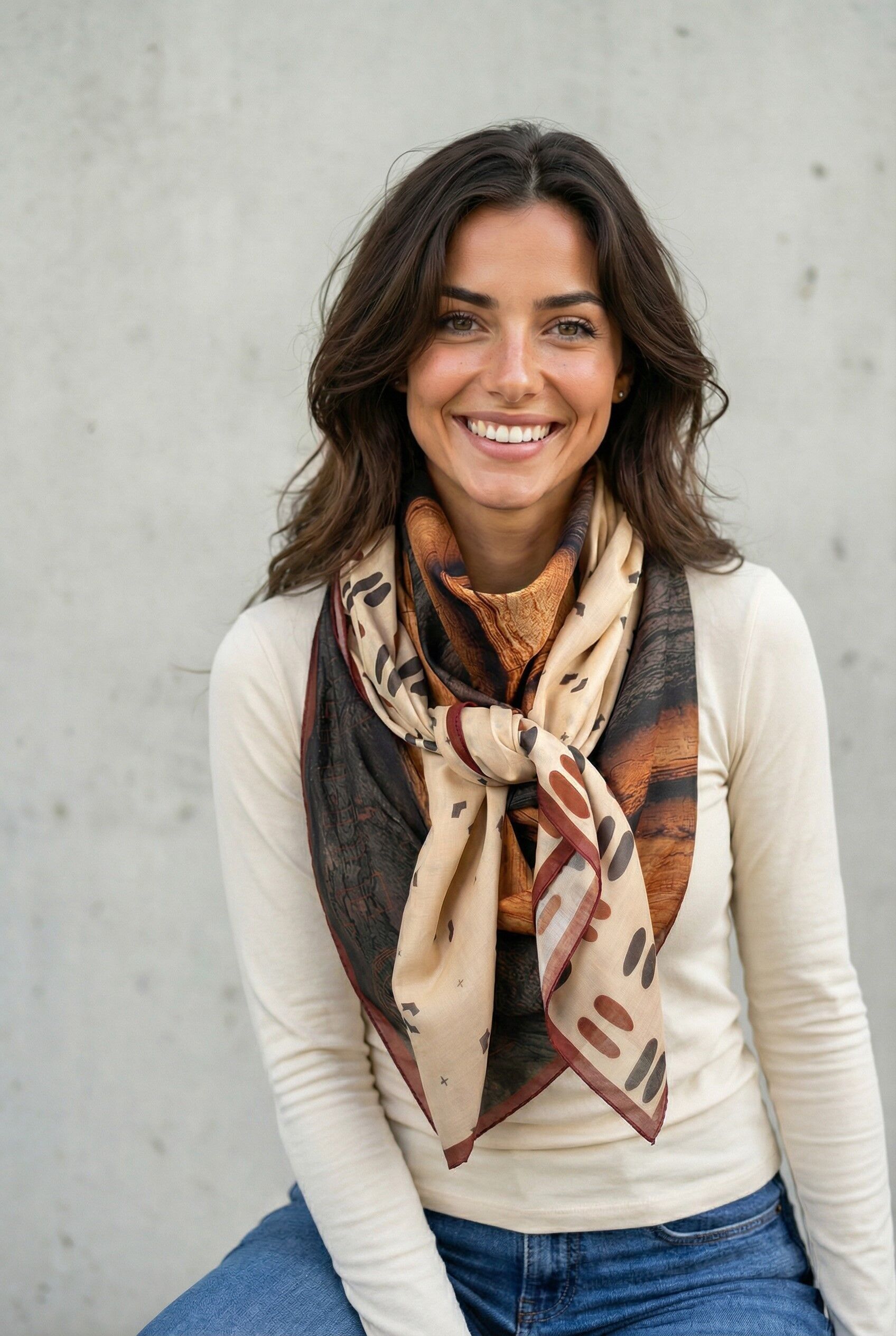 Schal 140x140cm Art.-Nr.9056 - Sienna Earth