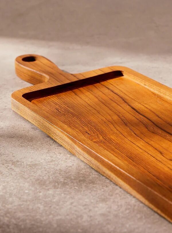 Buy wholesale Rectangular Teak Wood Tray with Handles | Long