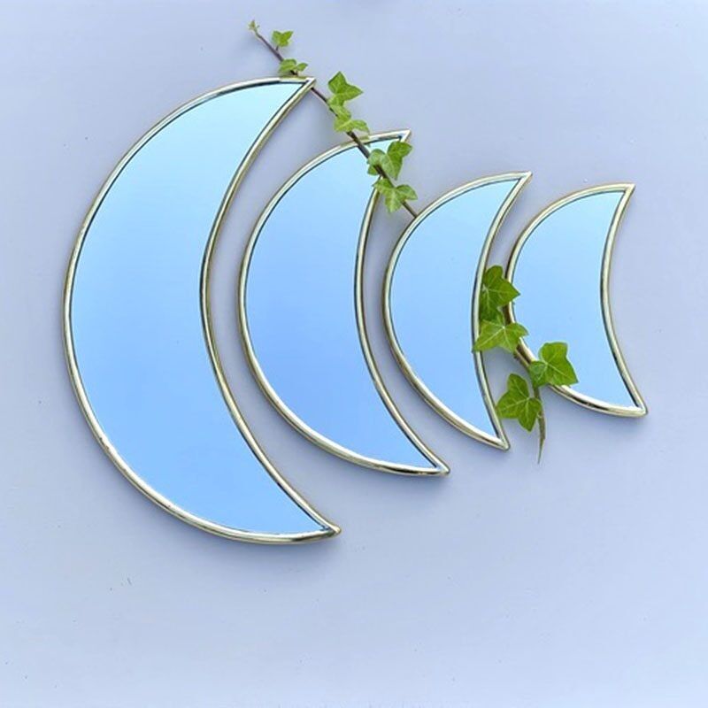 Crescent Moon Mirror - Gold | Handmade Moroccan Wall Mirror