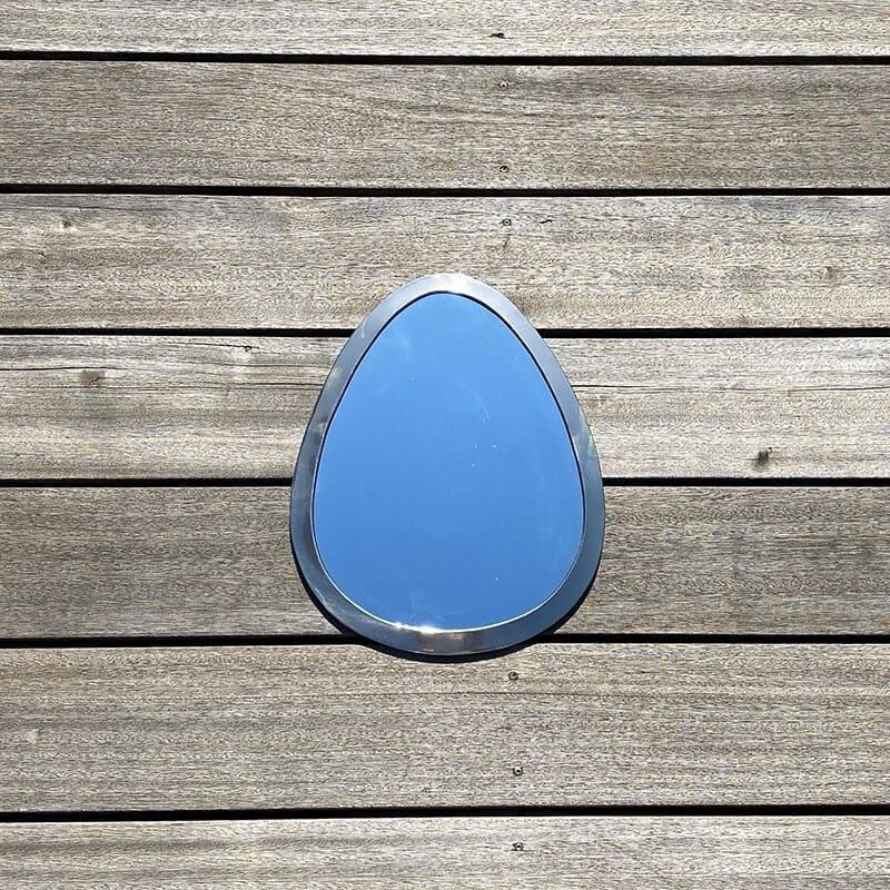 Oval Egg Mirror - Silver | Handmade Moroccan Metal Frame Mirror