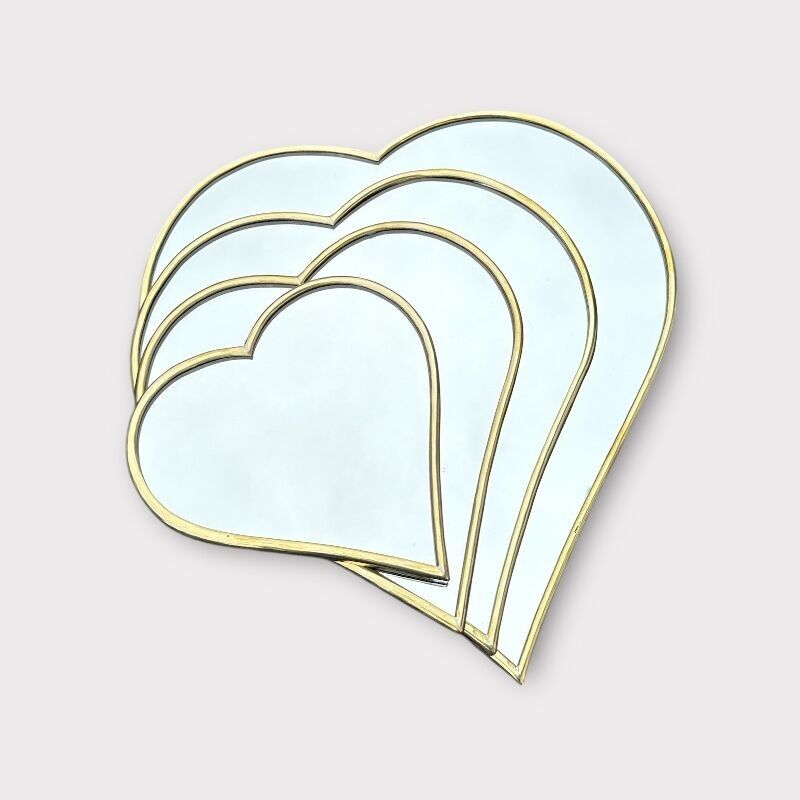 Heart Mirror - Gold | Handmade Moroccan Brass Wall Mirror
