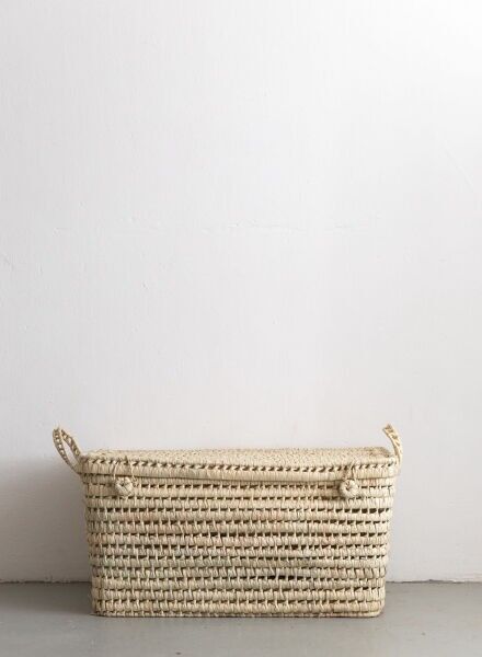 Artisan XL Wide-Format Reed Basket – Hand-Woven 60cm Sustainable Storage & Laundry Trunk