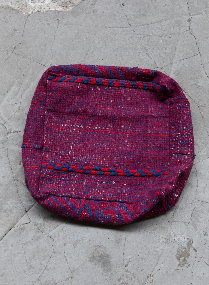 Artisan Moroccan Kilim Pouf – Hand-Woven 100% Wool Floor Cushion (Unfilled)