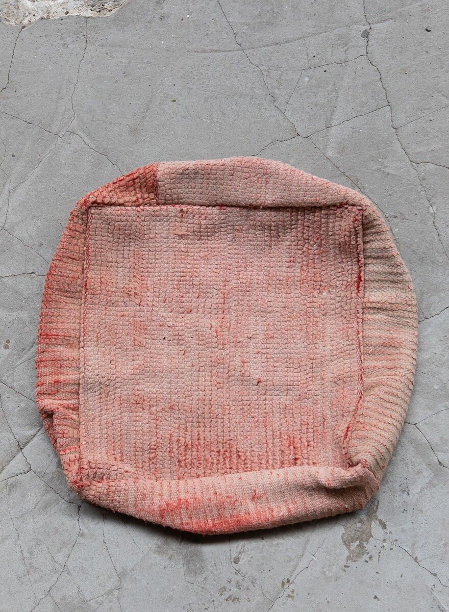 Artisan Moroccan Kilim Pouf – Hand-Woven 100% Wool Square Floor Cushion (Unfilled)