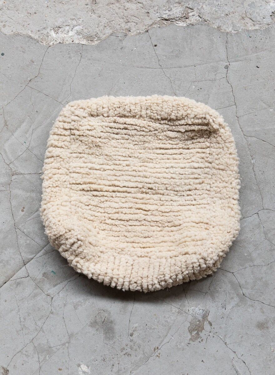 Artisan Beni Ouarain Wool Pouf – Hand-Woven Moroccan Kilim Floor Cushion (Unfilled)