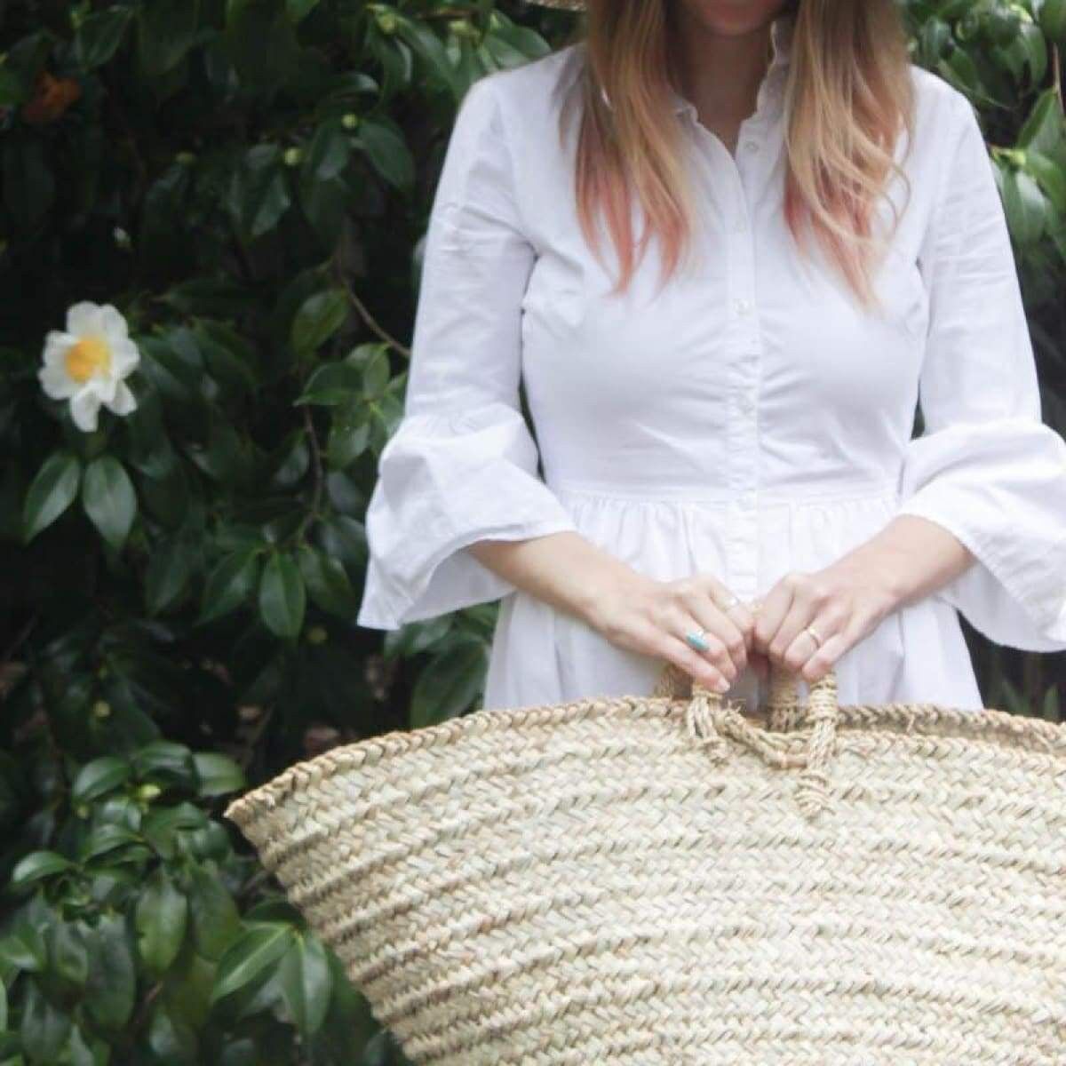 Artisan Hand-Woven Moroccan Basket – Sustainable Palm Fiber Storage Tote in Multiple Sizes