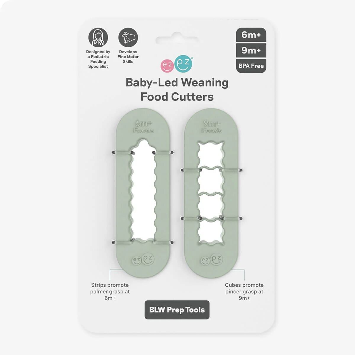Baby led weaning Food Cutters, sage