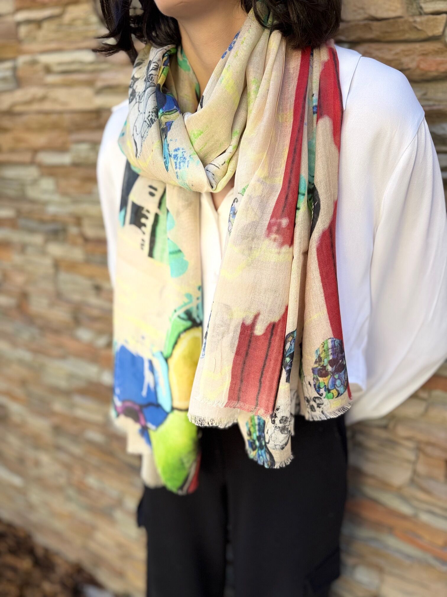 Women's digital print scarf
