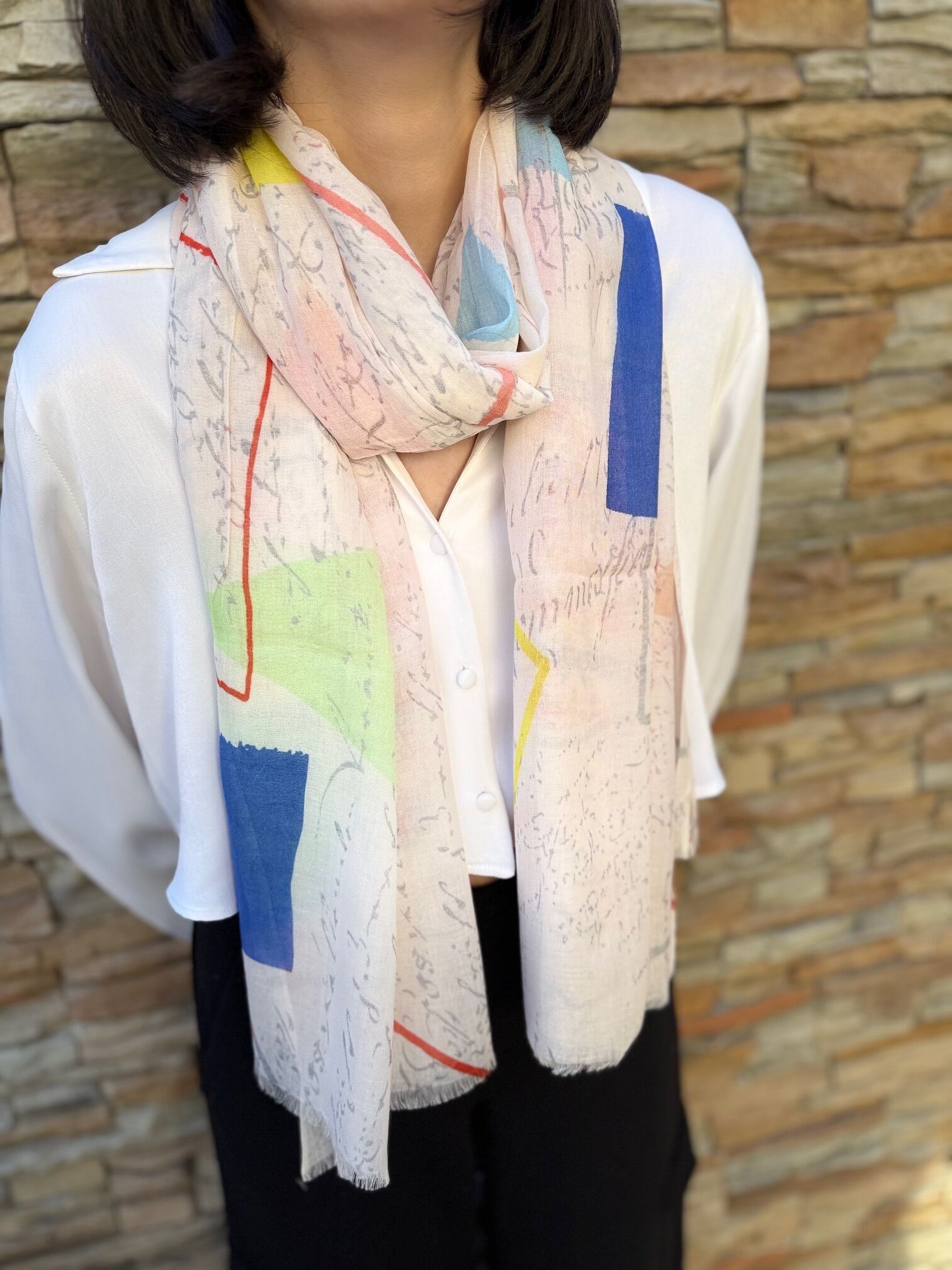 Damen-Schal aus Baumwoll-Modal mit Digitaldruck