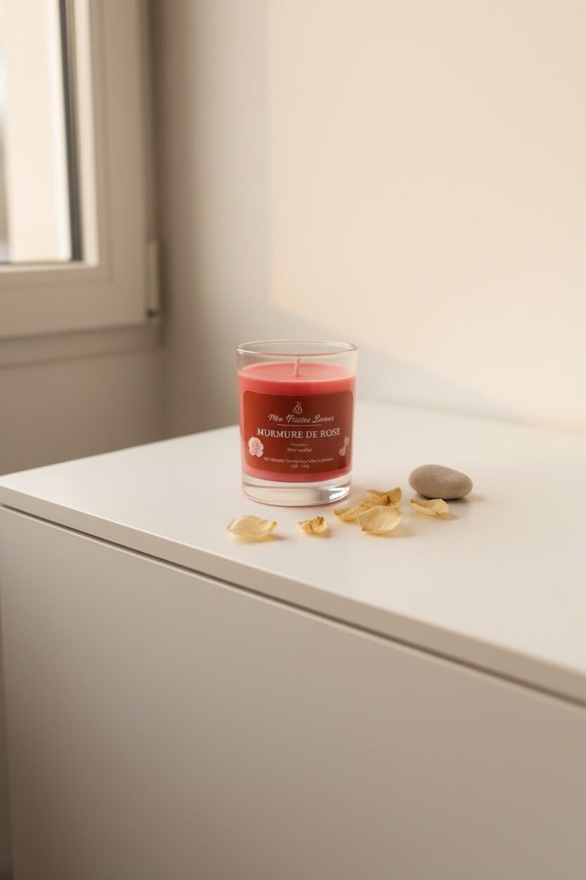 Handmade scented candle - 100% vegetable wax - Rose (200g)