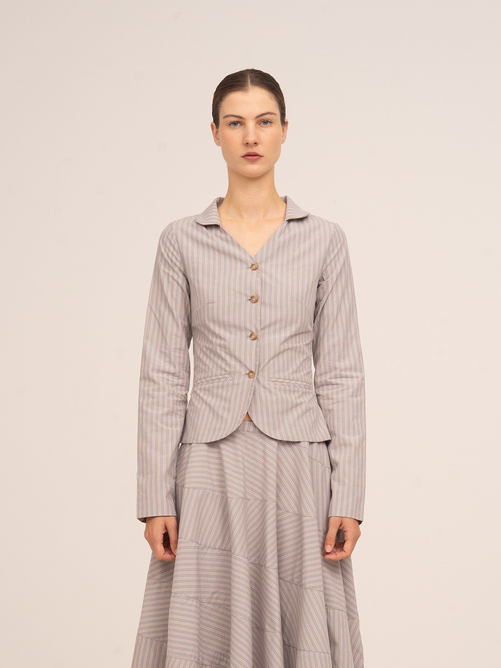 Mitternachtsgrau gestreiftes Hemd