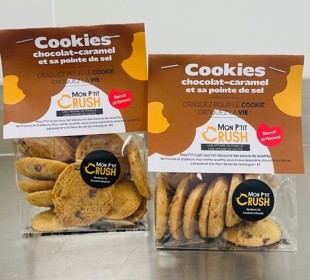 Cookies aux éclats de caramel, fleur de sel et pépites de chocolat au lait