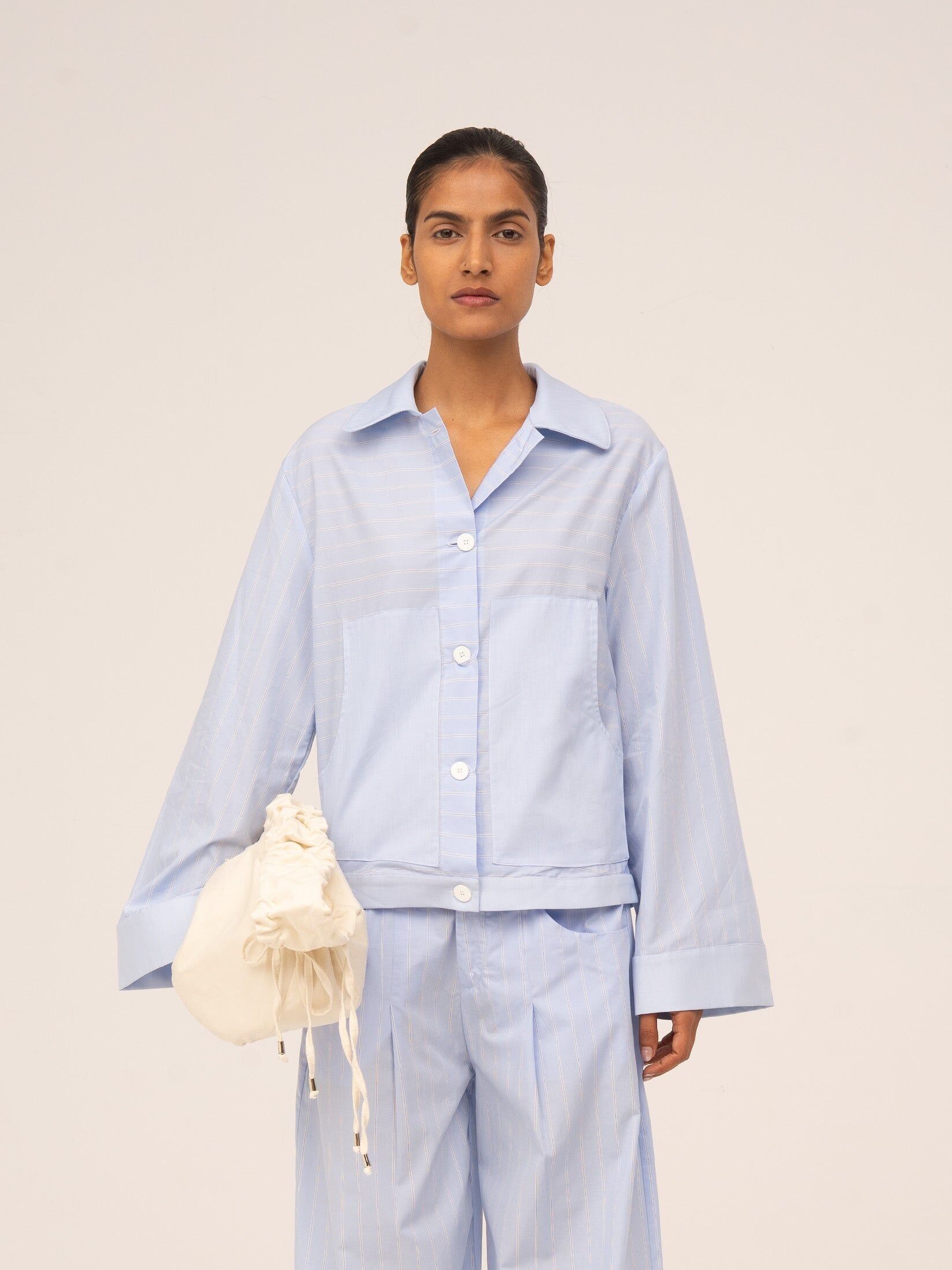 Hunter-gestreiftes blaues Hemd