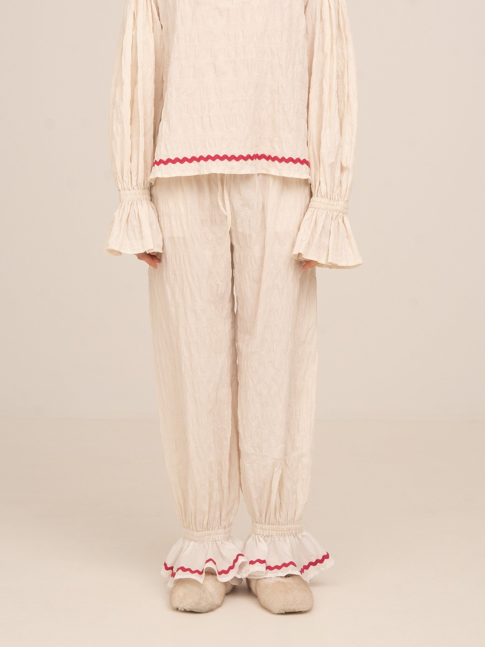 Freizeit-Pyjamahose in Creme