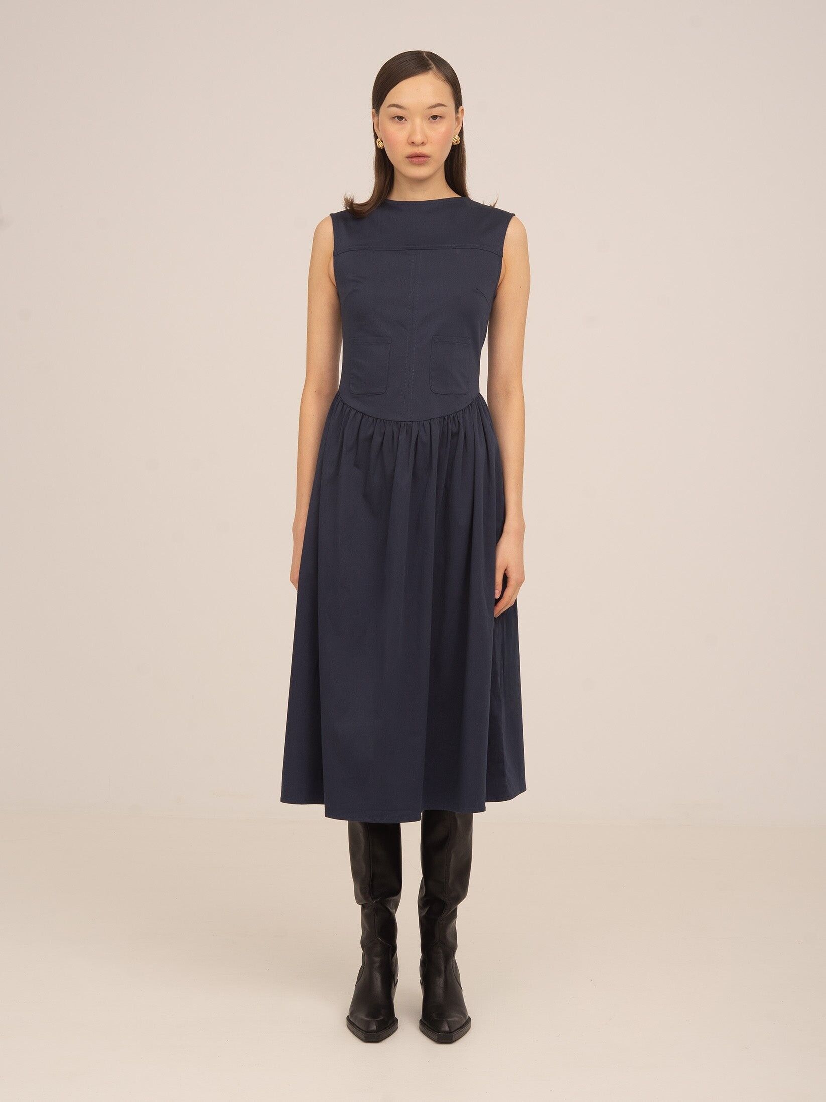 Frame blaues Midikleid