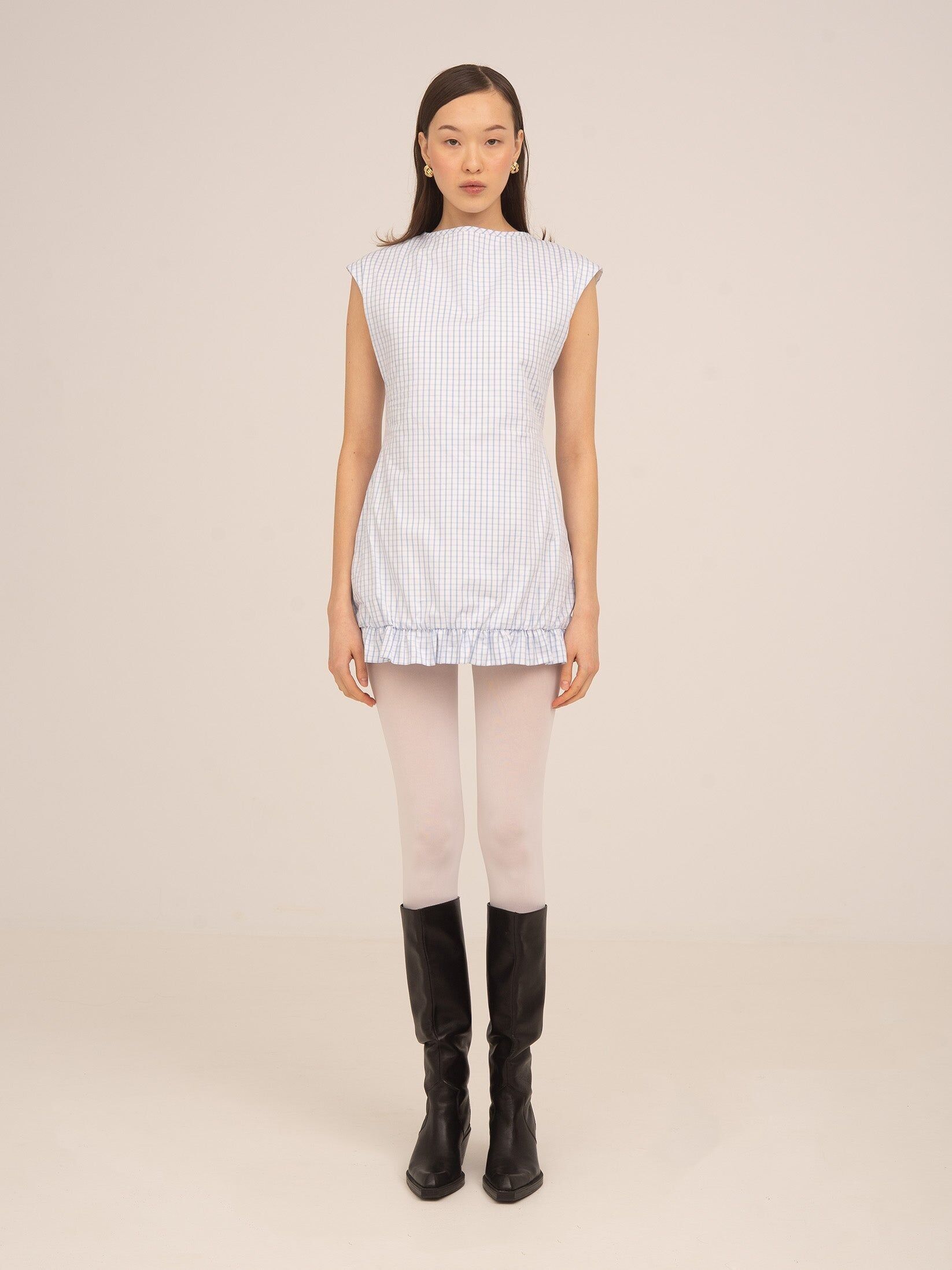 Sidewalk Blue kariertes Minikleid