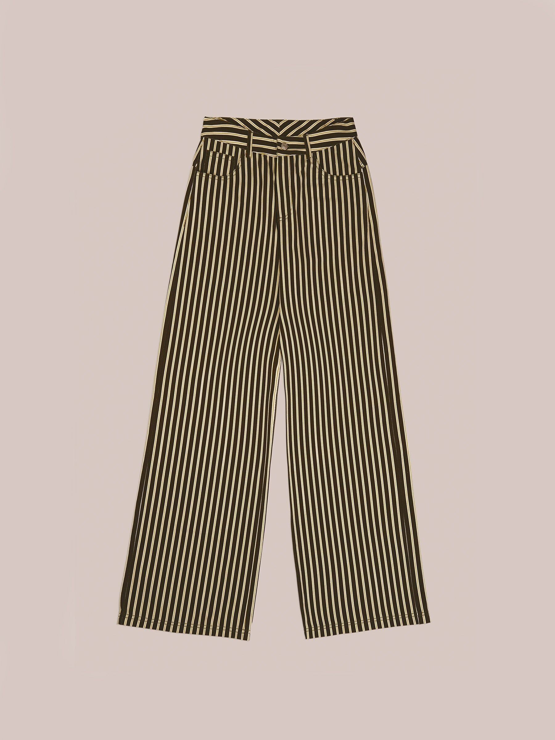 Pebble Striped Green Jeans