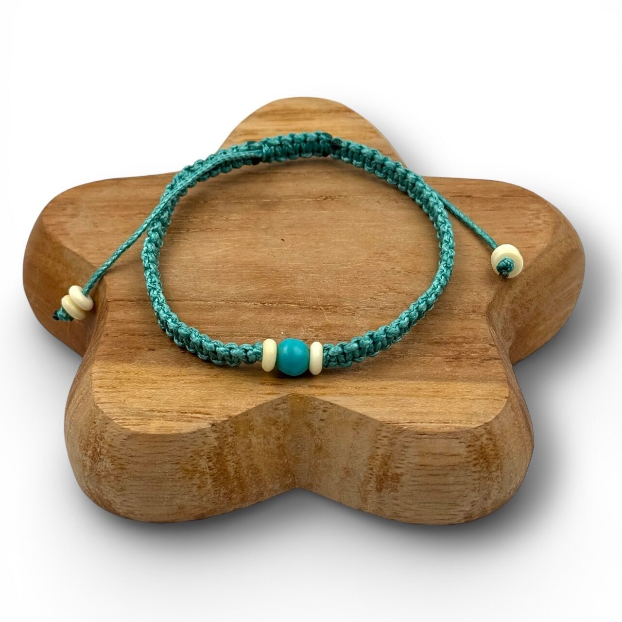 Bracelet tissé macramé turquoise HOM 05