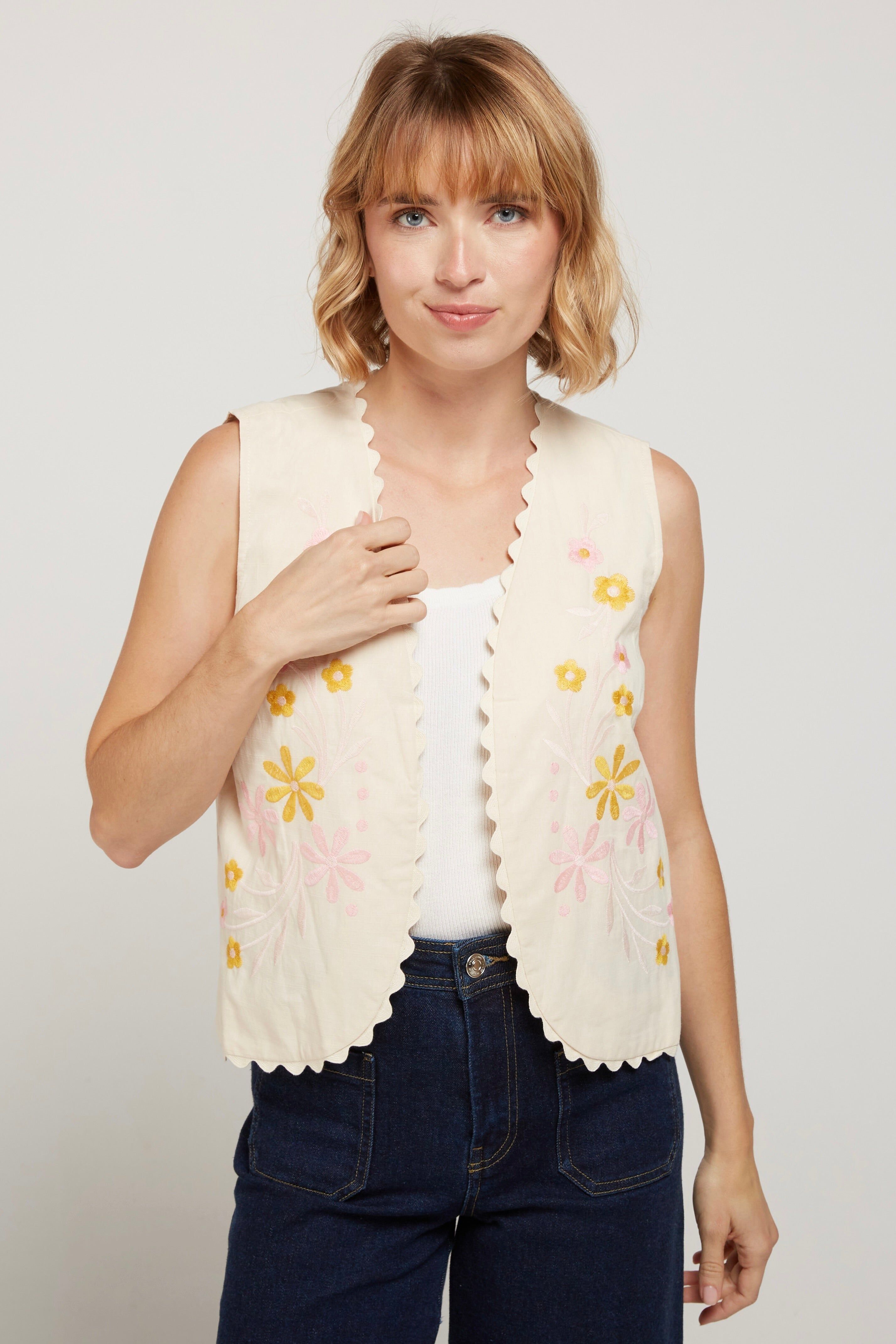 MARCELINE - Embroidered Floral Vest