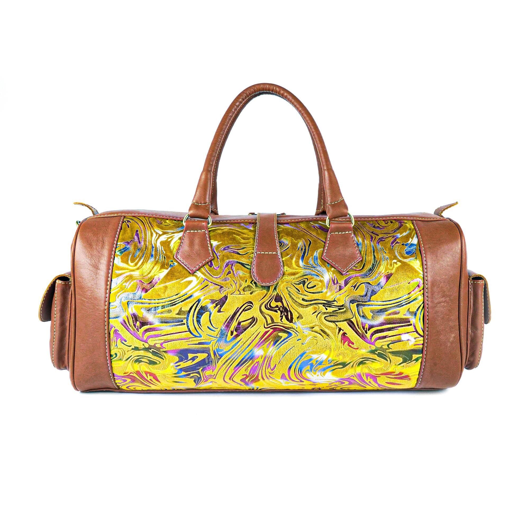 Leather Aurora Kilim Travel Bag | Handcrafted Weekender Duffel