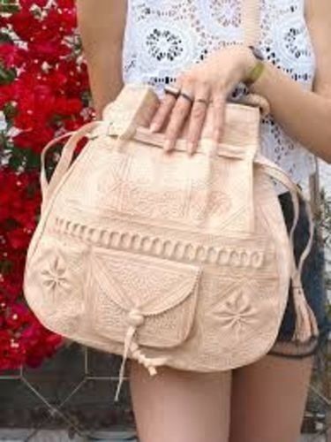 Genuine Leather Tote Bag | Vintage Boho Shoulder Bag - Handcrafted in Marrakech