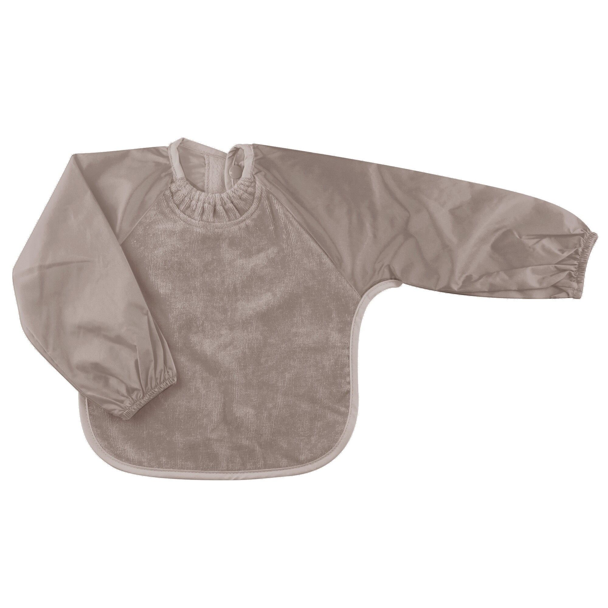 Taupe towel long sleeve bib