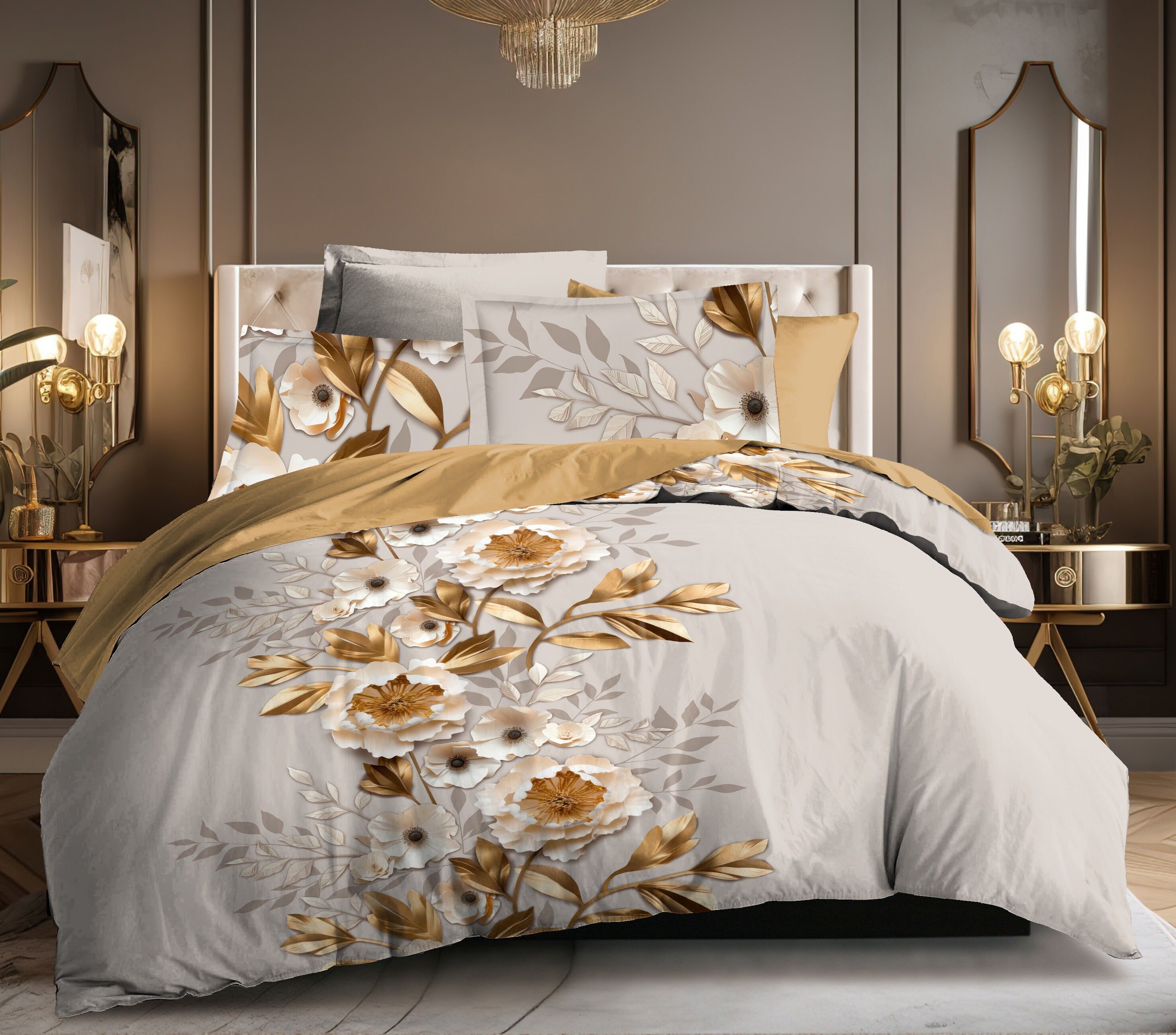 3-teiliges Bettwäscheset „Louna“ 240 x 220 cm Mikrofaser für Matratzen von 140 x 190 cm bis 160 x 200 cm aus reiner Baumwolle