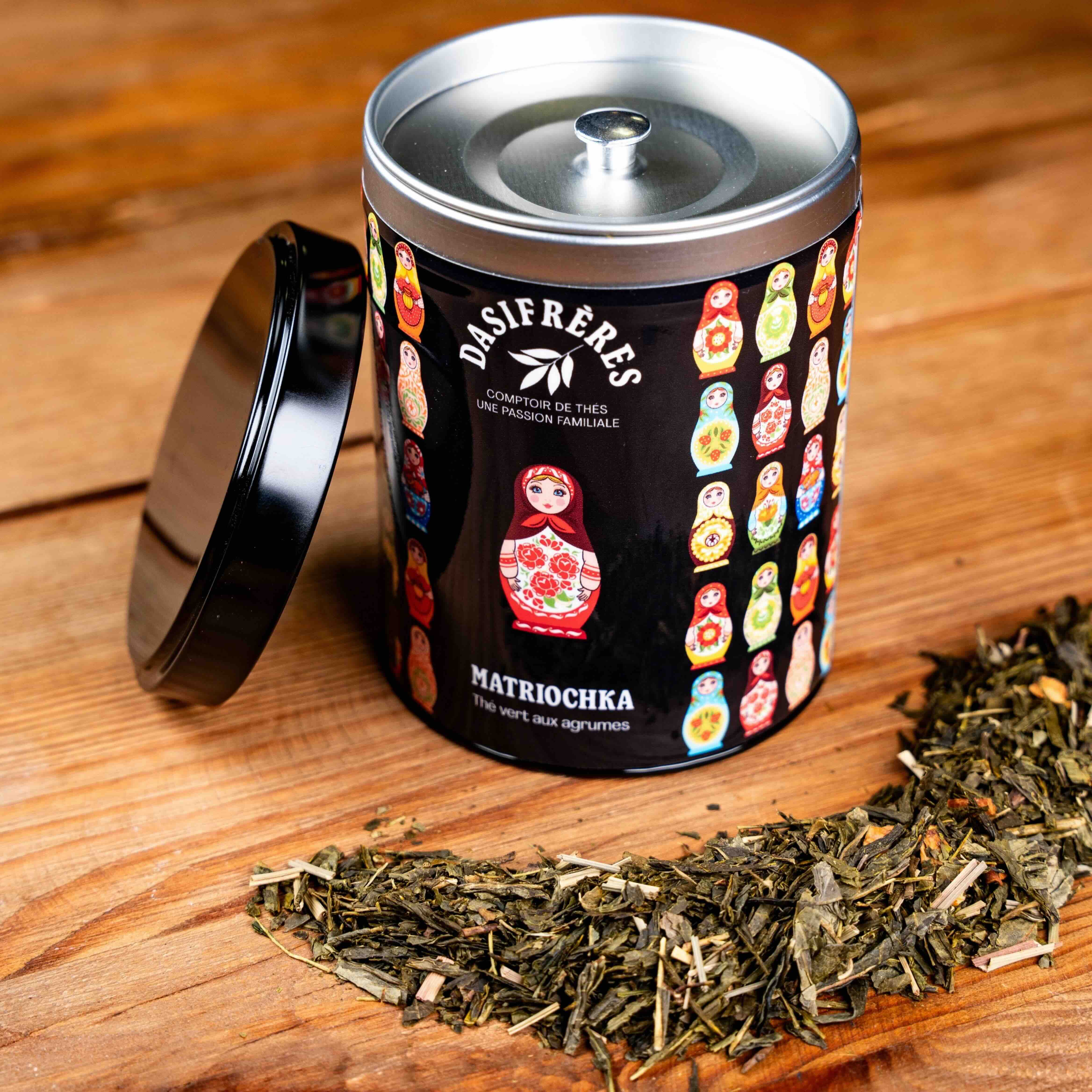 Matriochka - Green tea with citrus and lemongrass, 100g tin