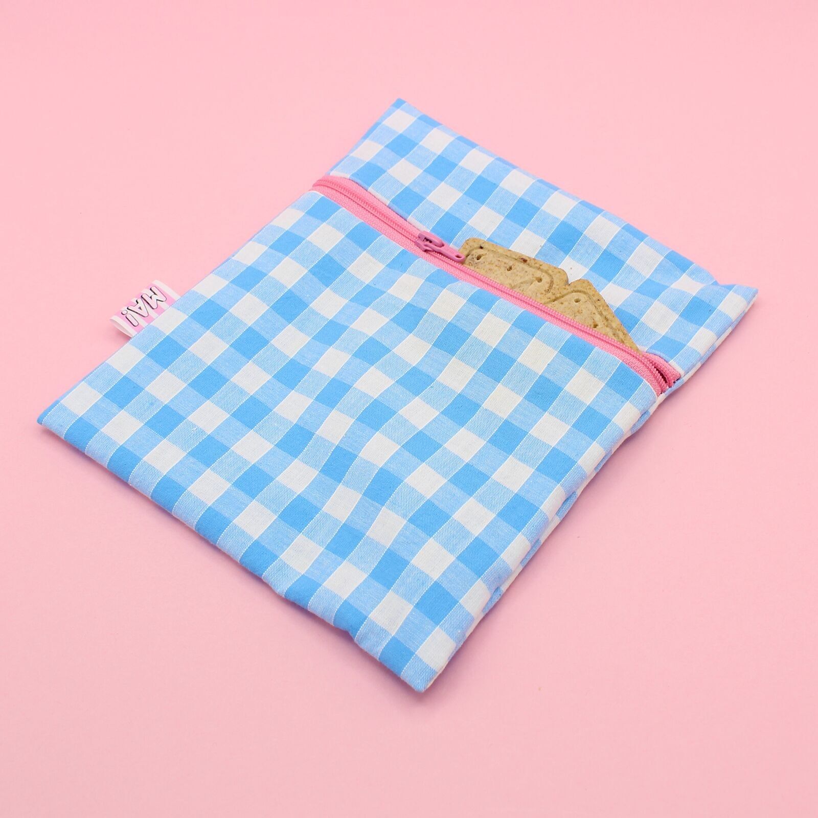 Bolsa de almuerzo - cuadros turquesa