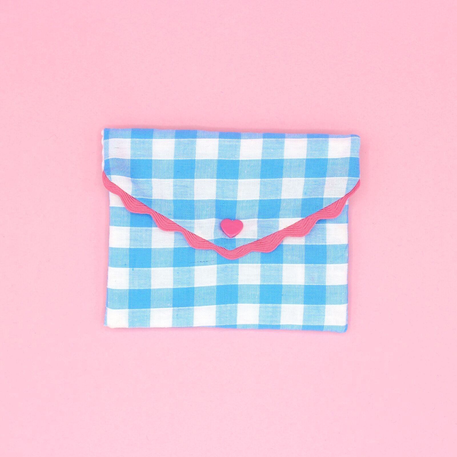 Bolsa de jabón - cuadros vichy azules vintage