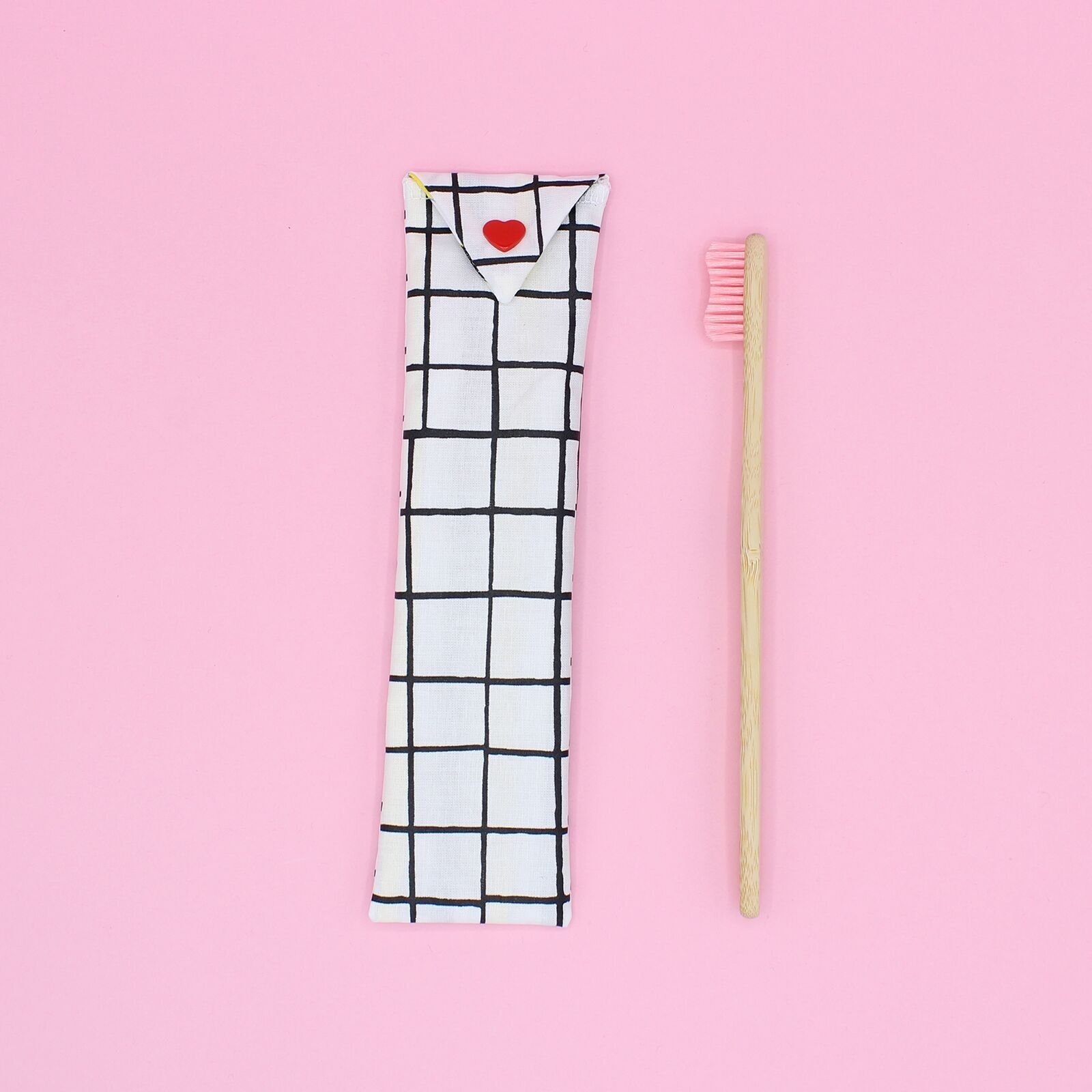 Estuche para cepillos de dientes - cuadros negros