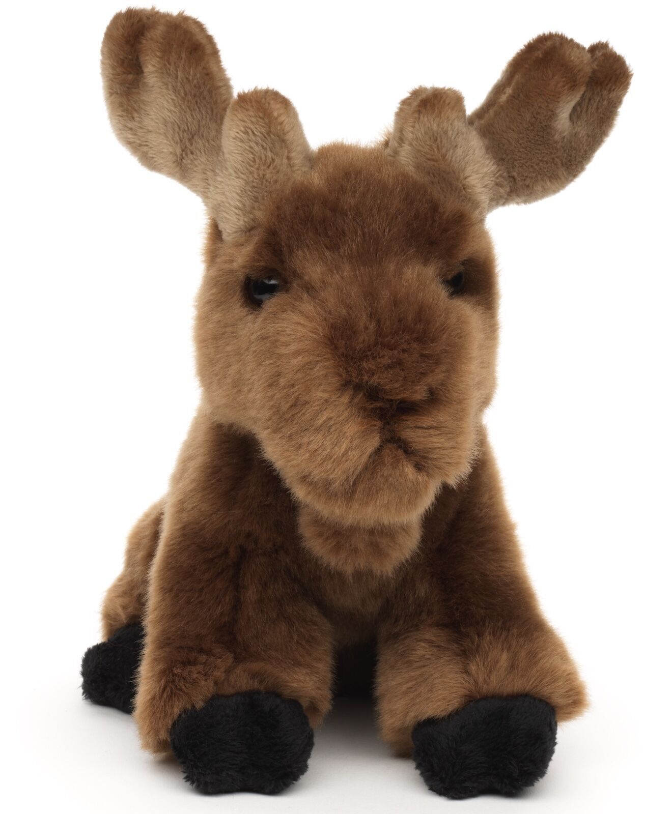 Élan assis - 20 cm (hauteur) - Mots-clés : animal des bois, cerf, élan, peluche, jouet en peluche, animal en peluche, doudou