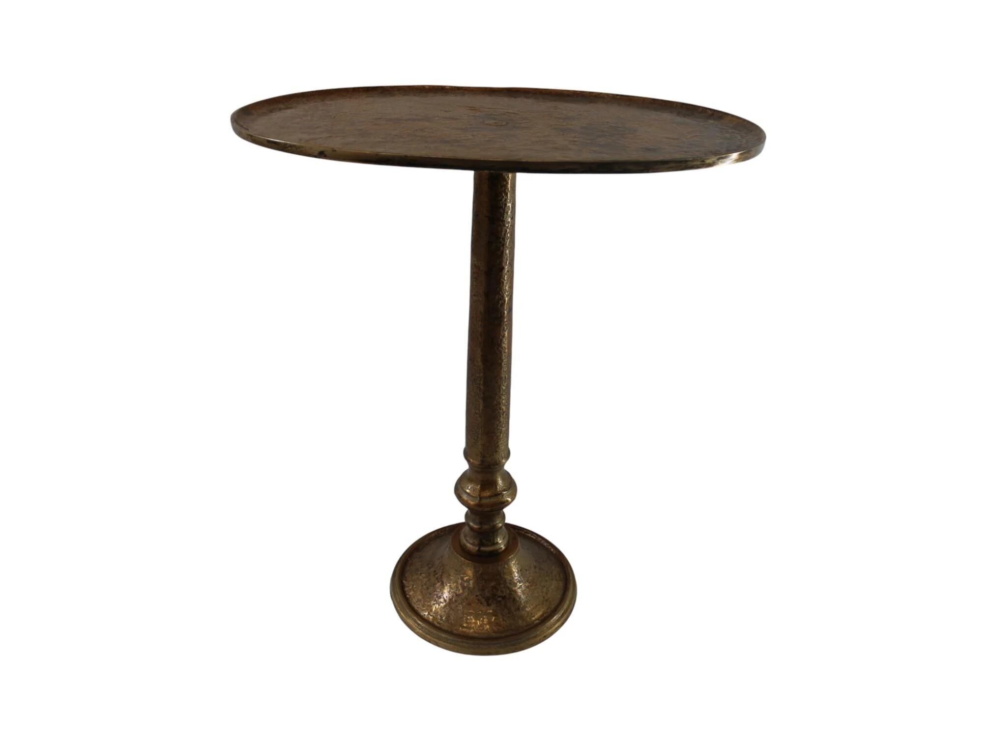 Mesa de pared/auxiliar ovalada - Aluminio - Oro antiguo