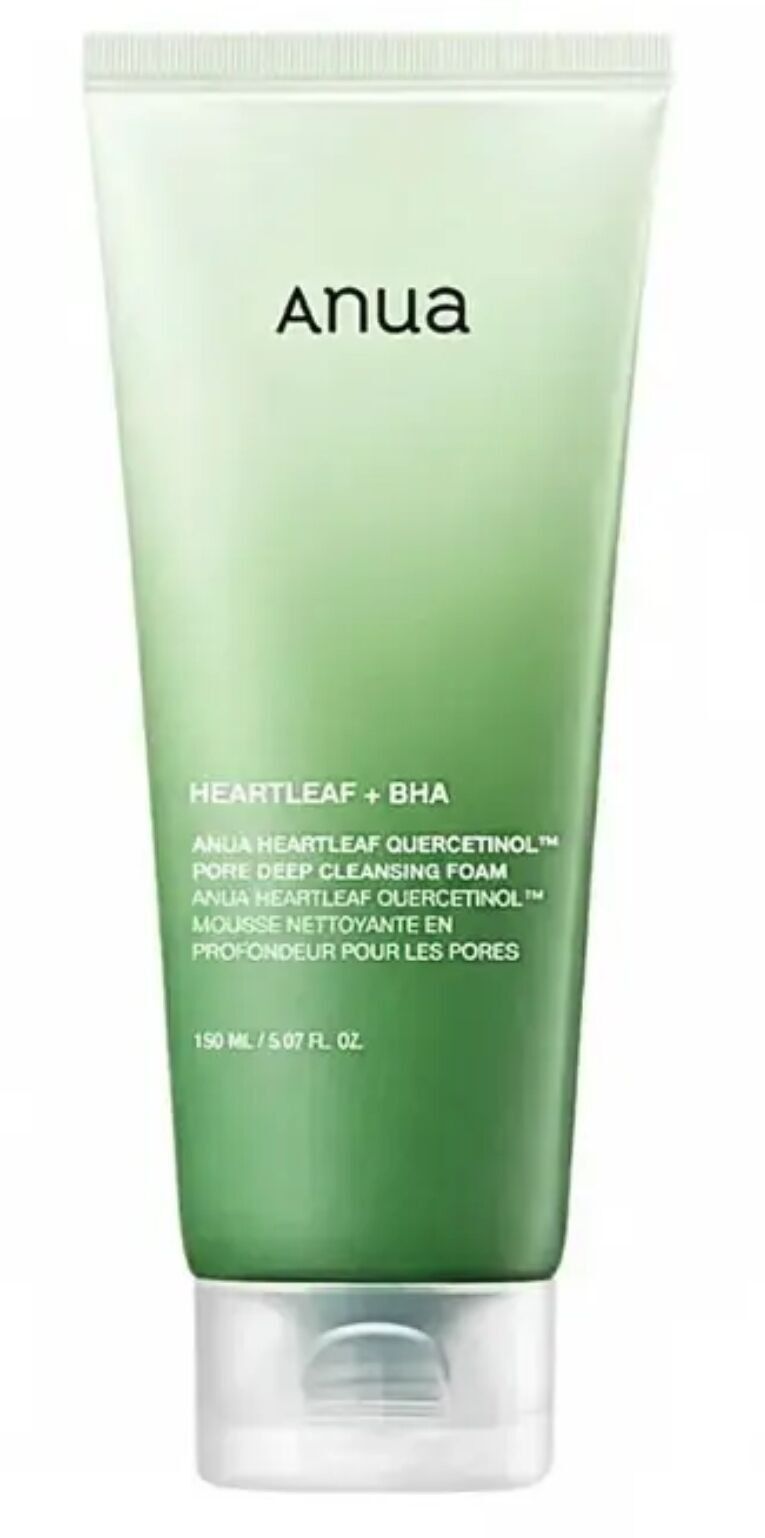 ESPUMA LIMPIADORA PROFUNDA DE POROS CON QUERCETINOL DE HOJA DE CORAZÓN DE ANUA 150 ML