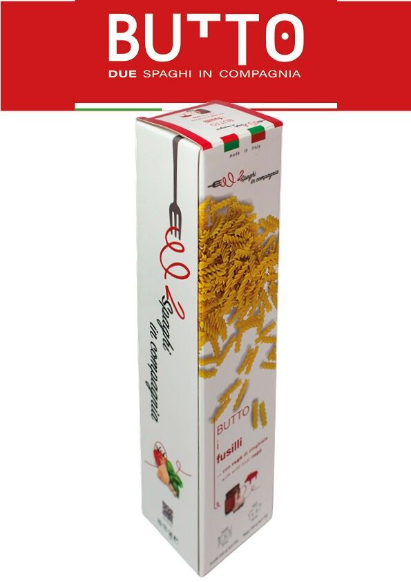 BOTÓN 4. Yo Fusilli (250gr.)Pasta artigianale italiana + Ragù di Cinghiale (180gr.) Idea de regalo