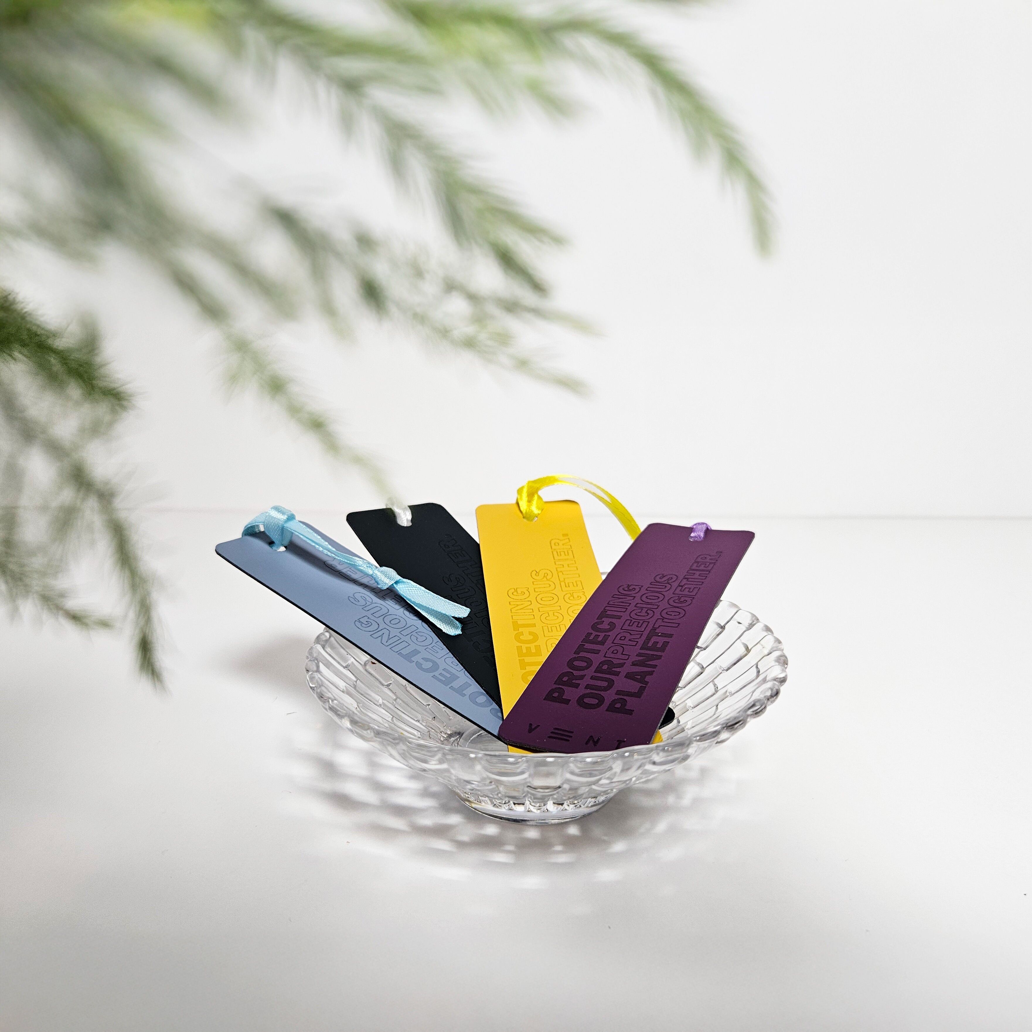 Recycled Leather Bookmark - Purple