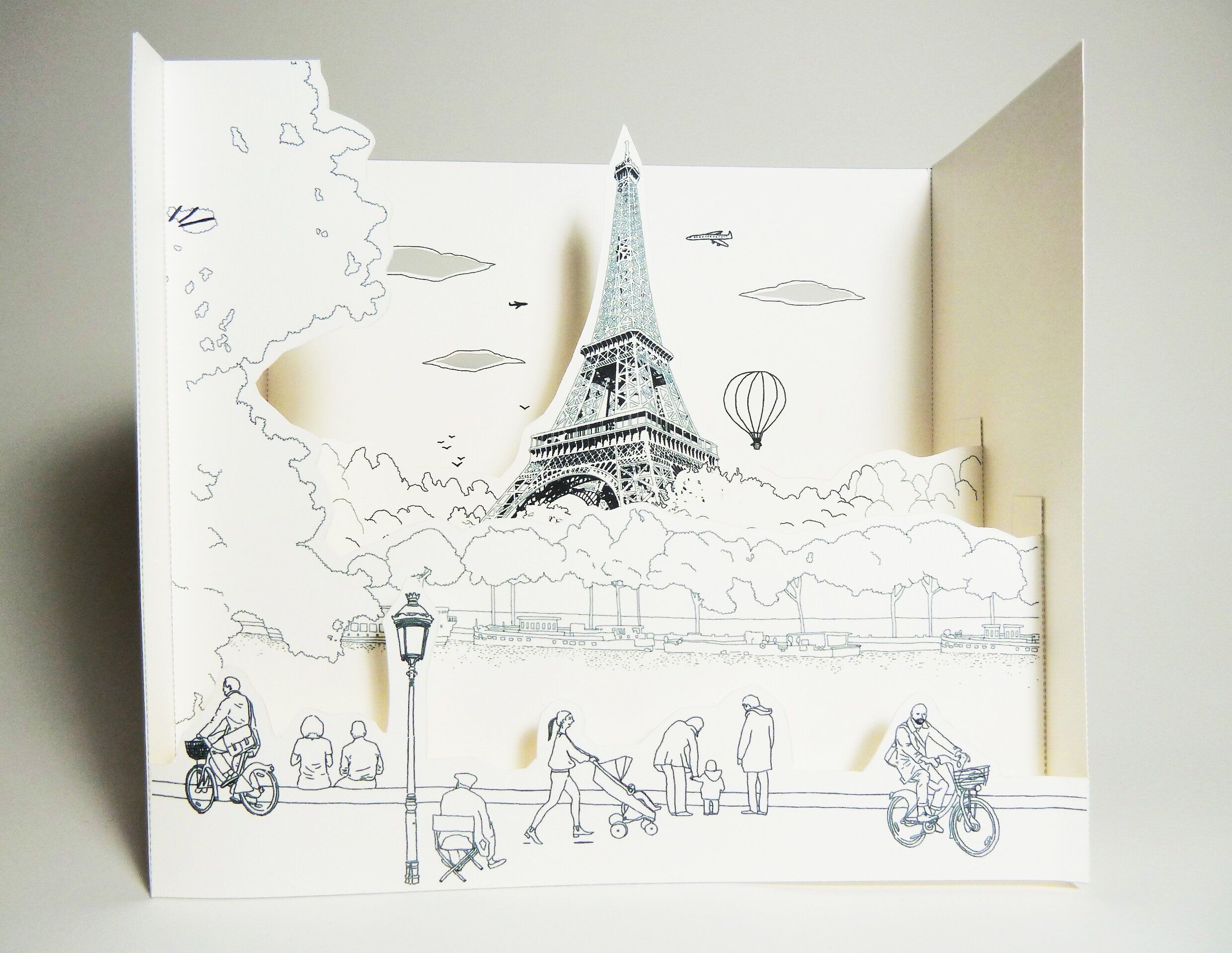 Libro para colorear - DIY - París - Orillas del Sena (versión FR-EN)