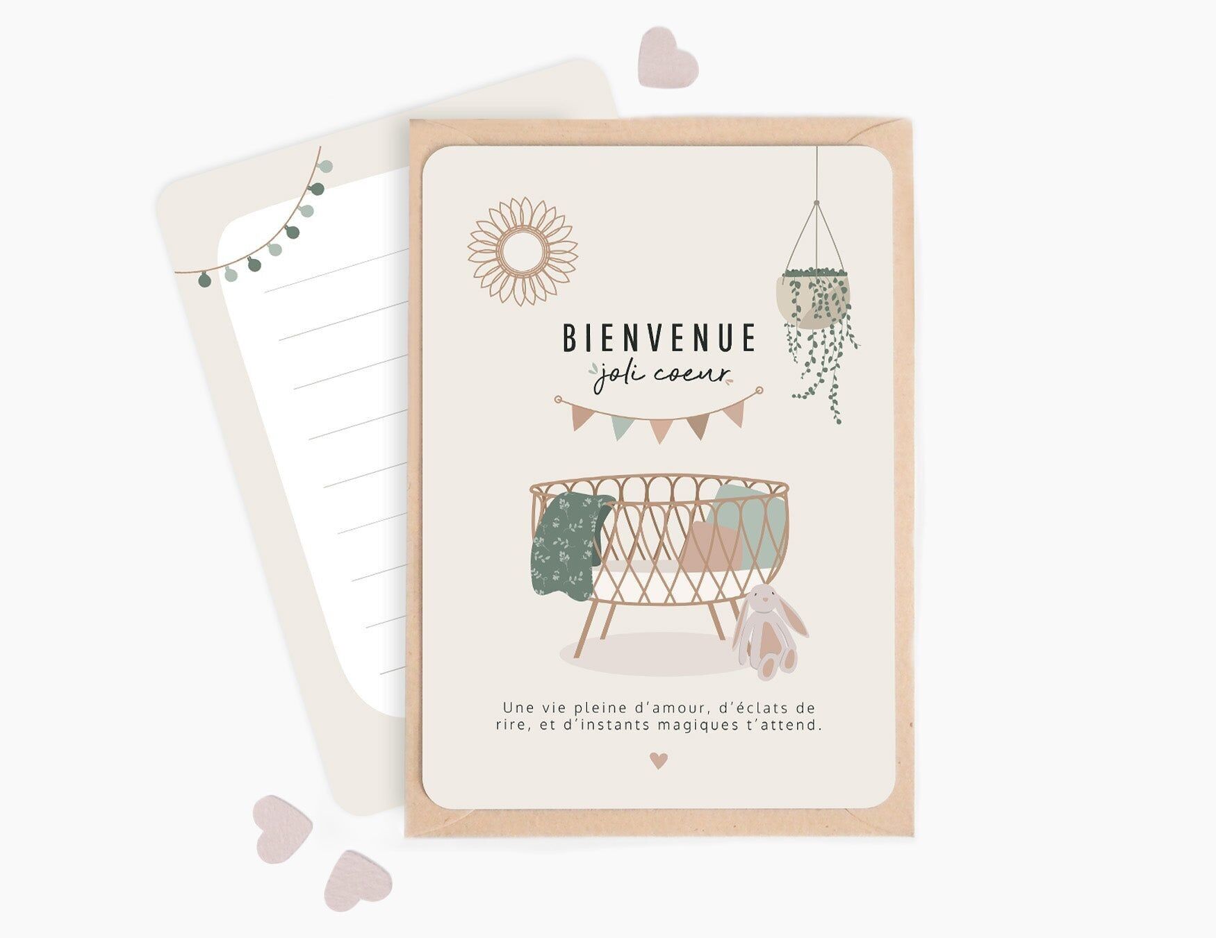 Carte naissance - Bienvenue joli coeur