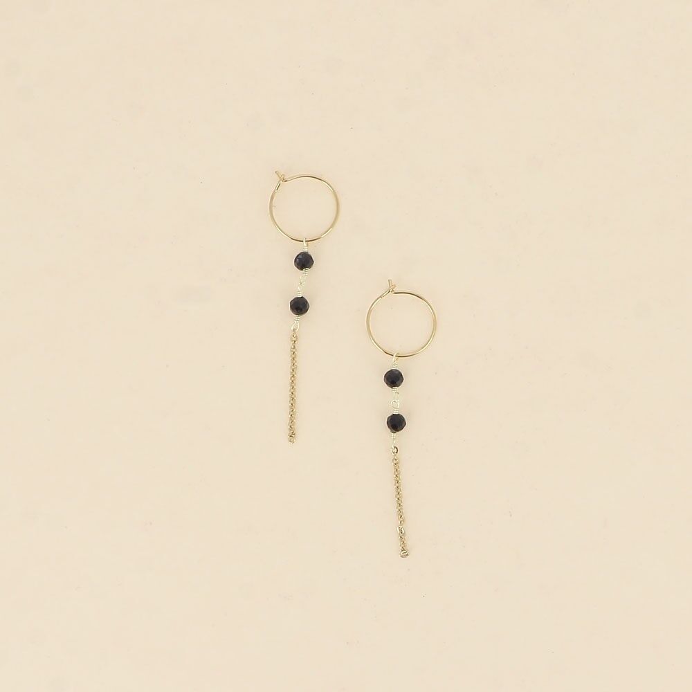 Créoles - chaîne pendante et 3 pierres naturelles