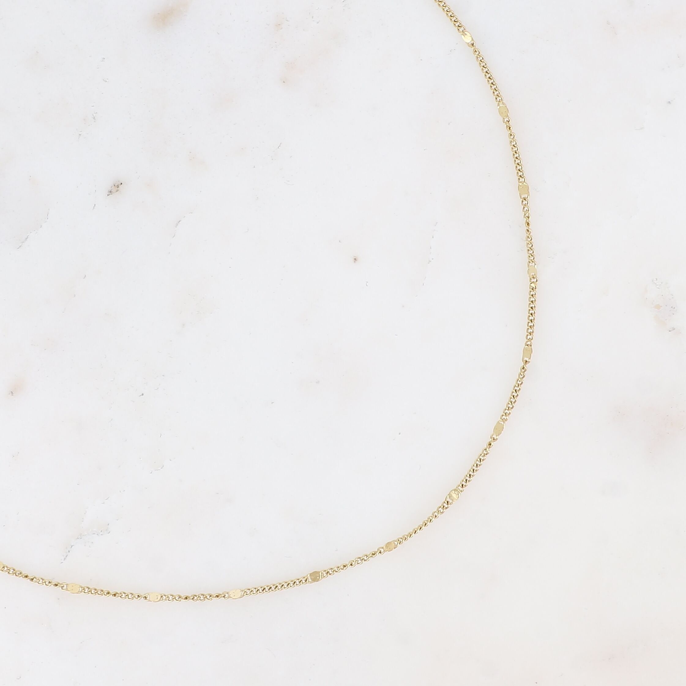 Collier - mailles gourmettes fines et plates 40+5 cm