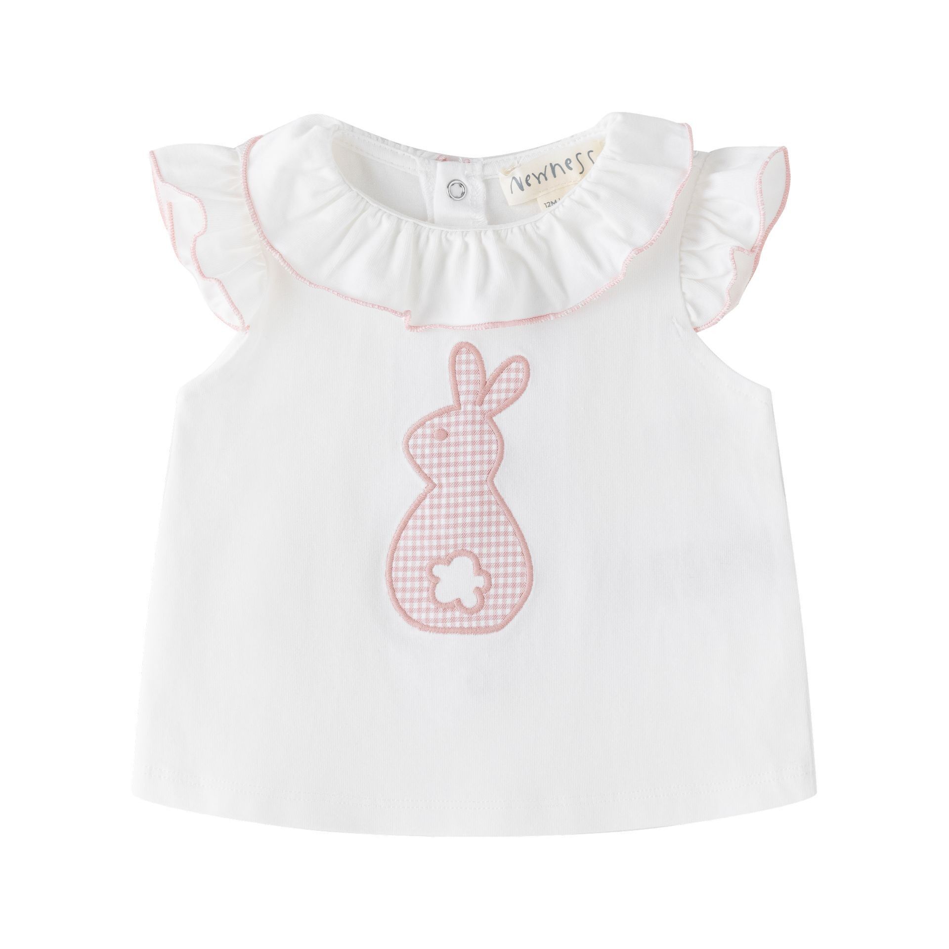Baby-Mädchen-T-Shirt 3-24 Monate, rosa Vichy-Karo, Rüschenkragen, BGV66532