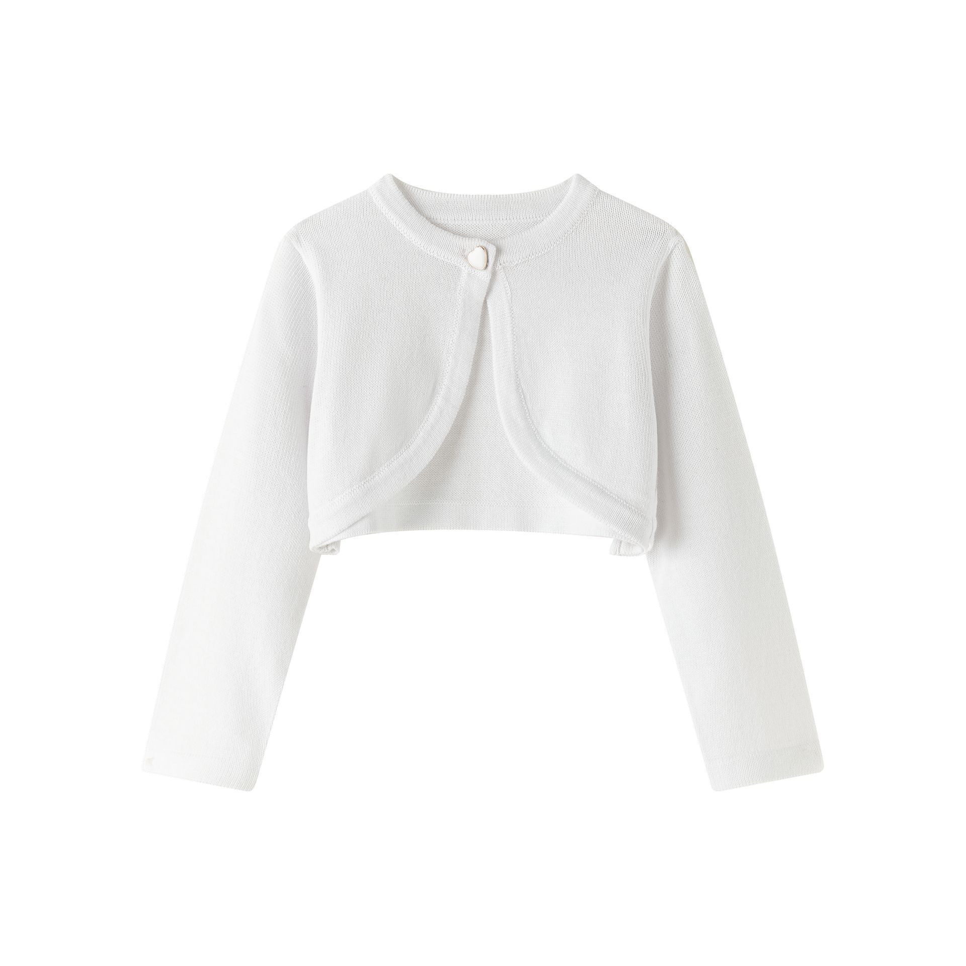 Strickbolero-Jacke für Babys (Mädchen), Größe 1-12 Monate, Farbe Ecru, BGV86557