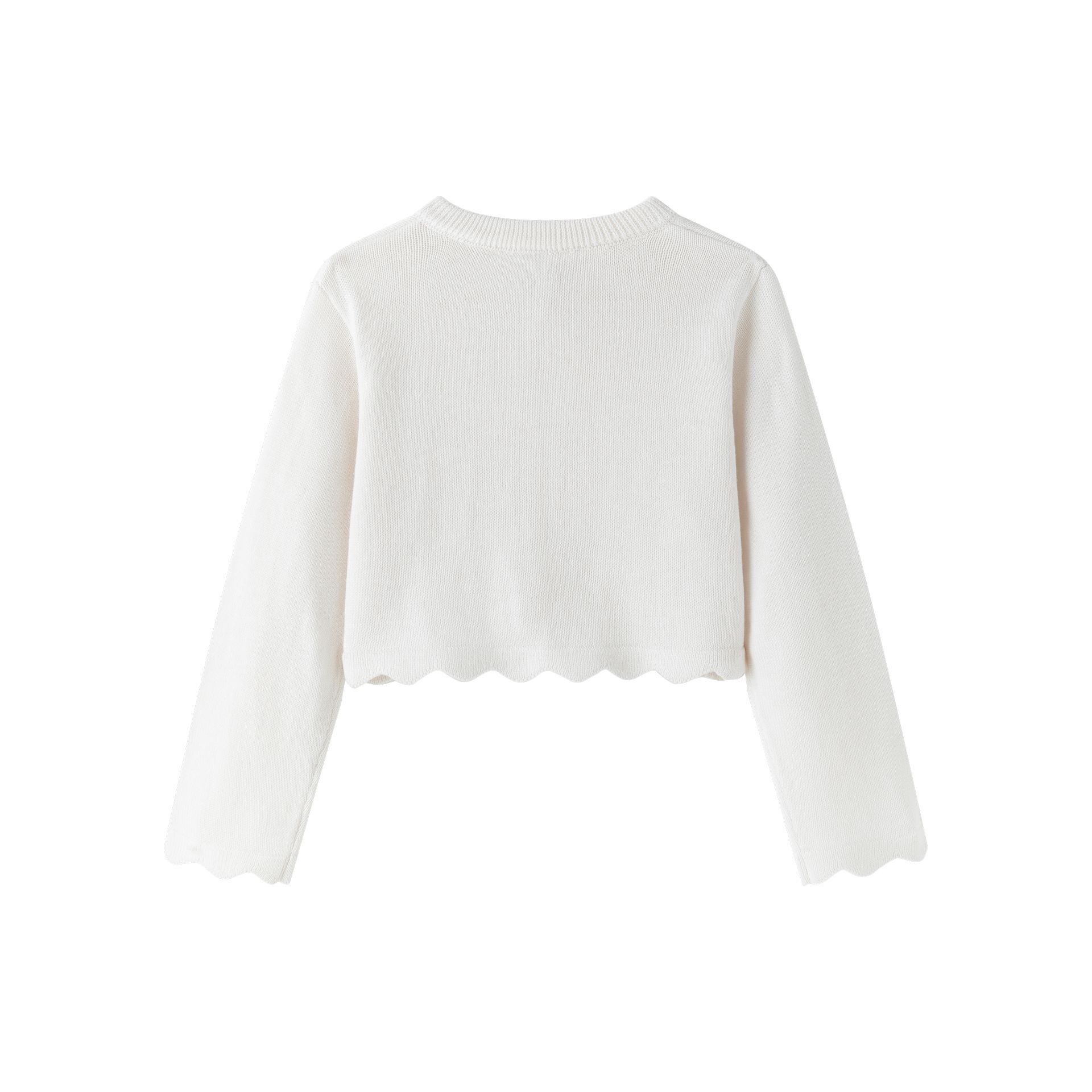 Baby girl's knitted bolero jacket, 6-24 months, ecru color, BGV86558