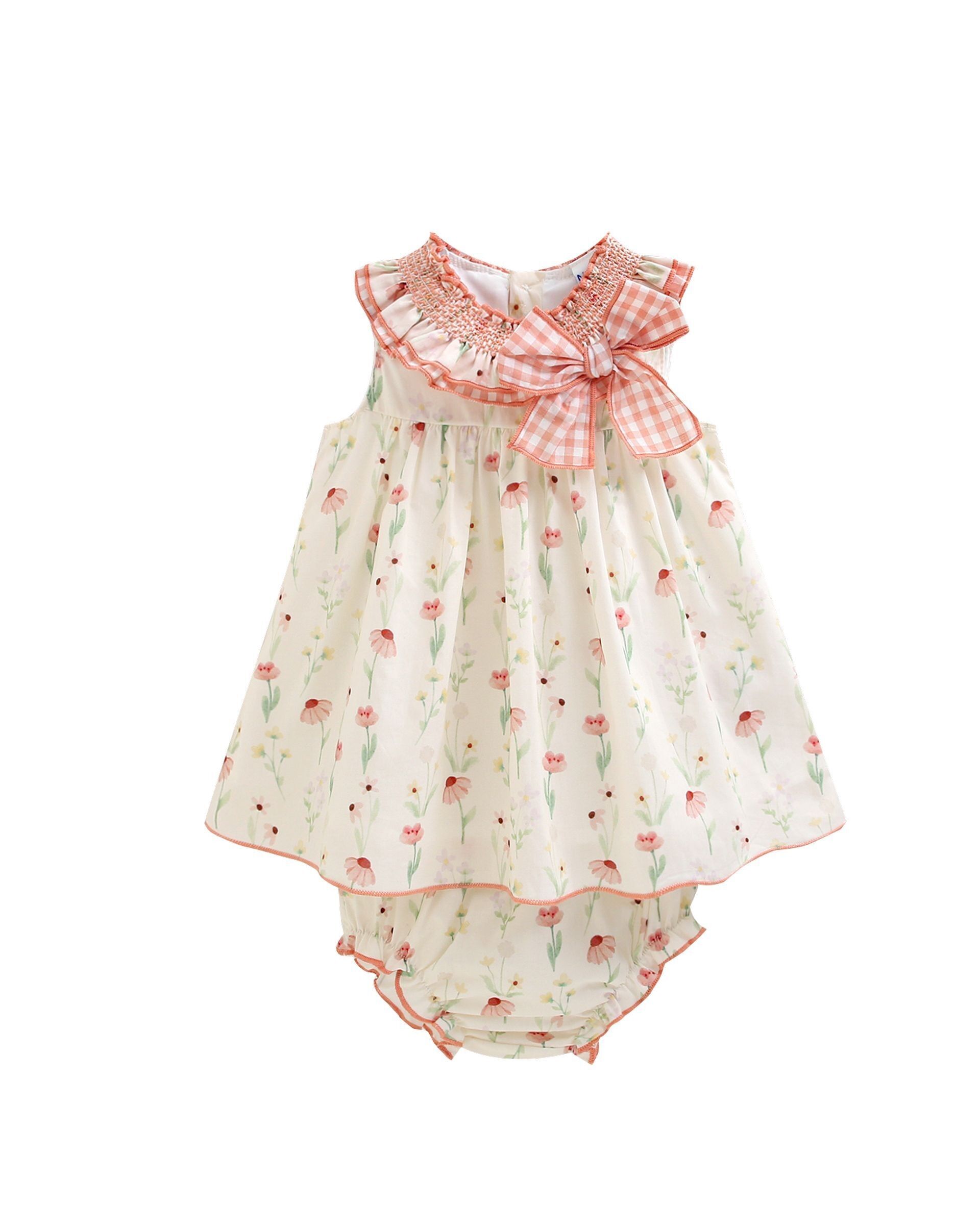 Babykleid 6-24 Monate, rosa gerafft + Höschen BGV96513