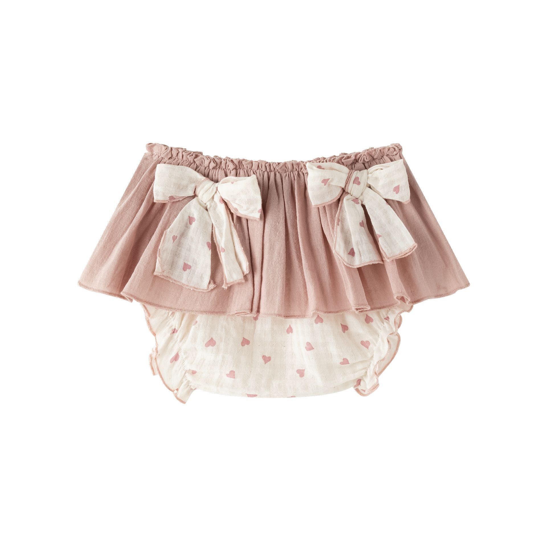Baby-Mädchen-Strampler 3-24 Monate, rosa Herzen, Rüschen, Schleifen, BGV96528